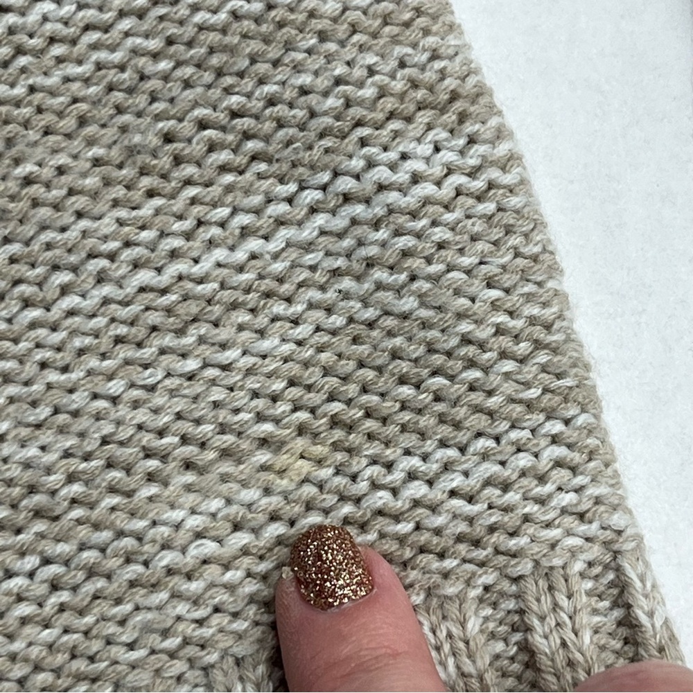 Snails & Cinnamon Heathered Tan Sweater Womens Size Large‎ Cable Knit *TINY FLAW - Picture 9 of 11